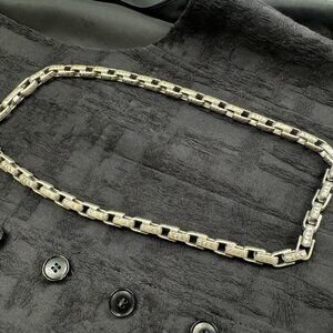 JOHN VARVATOS "Distressed" Chain Necklace in Sterling MSRP $1598